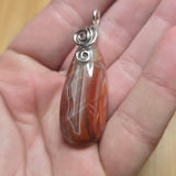 Carnelian Agate Pendant in Sterling Silver