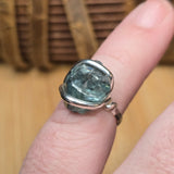 Raw Blue Zircon Ring sz 5.5 Sterling Silver – Natural Crystal Brilliance
