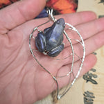 Mystic Hopper – One-of-a-Kind Purple Labradorite Frog Pendant