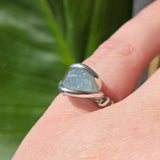 Raw Baby Blue Mt Antero Aquamarine Crystal Ring Sterling Silver Sz 7