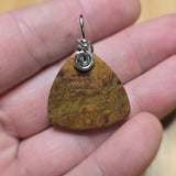 Double Sided Gold and Red Moss Agate Pendant in Sterling Silver