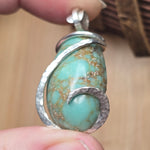 Vintage Turquoise Pendant – Sterling Spiral & Robin’s Egg Revival - Rock Your World 