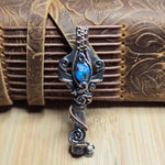 Boulder Opal Keepers Key – Sterling Silver + 14kt Rose Gold Fill