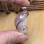 Violet Geode Pendant – Quartz Crystal Bloom in 14kt Rose Gold Fill