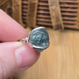 Raw Blue Zircon Ring sz 5.5 Sterling Silver – Natural Crystal Brilliance