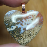 River Jasper Heart Pendant – Earth and Sky Rose Gold Tone