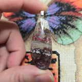 Mystery Plume Jasper Agate Pendant – Hand-Cut Collector Stone Necklace