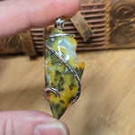 Marcasite in Yellow Agate Pendant – Sunlit Storm in Sterling Silver