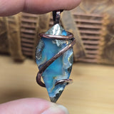 Marcasite Agate Aurora Opal Pendant – Recycled Copper