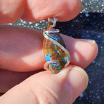 Boulder Opal Pendant - Sterling Silver Lightning Flash Ironstone Matrix