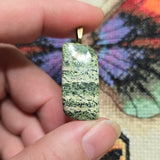 Zebra Jasper Pendant – Striped Green Shimmer Stone