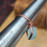 Raw Crystal Copper Ring sz 7 – Raw Sky Blue Aquamarine Beryl
