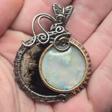 Sun + Moon Eclipse Pendant - Sterling Silver 14kt Gold Fill Pendant