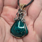 Bagdad Gem Chrysocolla Pendant – All Natural Stone Sterling Silver + Gold Fill