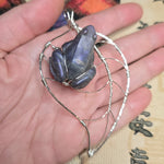 Mystic Hopper – One-of-a-Kind Purple Labradorite Frog Pendant