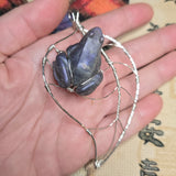 Mystic Hopper – One-of-a-Kind Purple Labradorite Frog Pendant