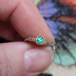Emerald Stacking Ring in Sterling Silver Sz 5.5