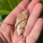 Oregon Spiderweb Jasper Pendant – 14kt Rose Gold Fill Tension-Wrapped