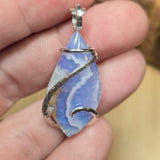 White Plume Agate Pendant – Sterling Silver + Rainbow Aurora Opal - Rock Your World 