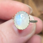 Bright Blue Glow Moonstone Ring sz 7.75 – Sterling Silver