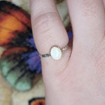 Oval Australian Precious Opal Ring in Sterling Silver Various Sizes