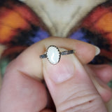 Oval Australian Precious Opal Ring in Sterling Silver Various Sizes