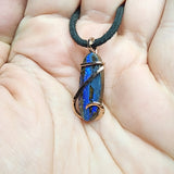 Australian Boulder Opal Pendant in 14kt Rose Gold Filled - Blue Beauty