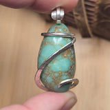 Vintage Turquoise Pendant – Sterling Spiral & Robin’s Egg Revival - Rock Your World 