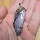 Mossy Burro Creek Agate Pendant in Sterling Silver