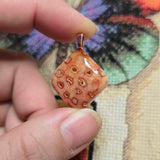 Carnelian Fossil Coral Pendant with Quartz Druzy – Ancient Geode Necklace