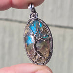 Tree of Life Pendant – Aurora Opal + Moss Agate Doublet in Sterling Silver