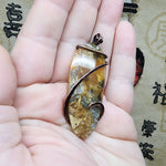 Beverly Marie Oregon Graveyard Point Plume Agate Pendant in Copper