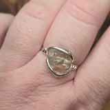 Raw Light Pink Oregon Sunstone Ring Size sz 11.5 - Sterling Silver