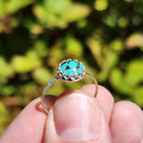Natural Turquoise Ring Size 9 – Sterling Silver with Bold Black Matrix