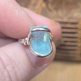 Raw Aquamarine Sterling Silver Ring Size 6 – Ocean Blue Clarity