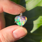 Aurora Opal Light Heart Pendant – Sterling Silver