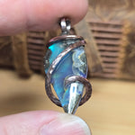 Marcasite Agate Aurora Opal Pendant – Recycled Copper