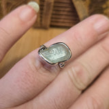 Aquamarine Sterling Silver Ring Size 7.5 – Raw Natural Crystal