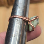 Natural Peridot Copper Ring – Size 10 – Raw Green Crystal in Forged Copper