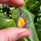 Double Sided Faceted Fiery Aurora Opal Pendant In Antiqued Sterling Silver - Rock Your World 