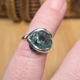 Raw Blue Zircon Ring sz 5.5 Sterling Silver – Natural Crystal Brilliance