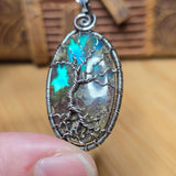 Tree of Life Pendant – Aurora Opal + Moss Agate Doublet in Sterling Silver