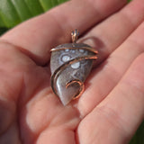 Luna Agate Pendant – Tension Wrapped in 14kt Rose Gold Fill