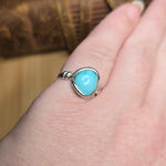 Natural Turquoise Ring sz 8 – Robin Egg Blue Stone in Sterling Silver