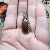 Dinosaur Fossil Gem Bone Pendant in Sterling Silver