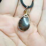 Australian Boulder Opal Pendant in 14kt Yellow Gold Filled - Double Sided