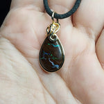 Australian Boulder Opal Pendant in 14kt Yellow Gold Filled - Double Sided