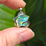 Aurora Opal Rainbow Star Pendant - Sterling Silver - Lab-Grown Magic