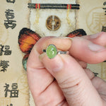 Green Nephrite Jade Ring in Sterling Silver sz 6