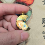 Golden Flash Labradorite Crescent Pendant – Moon Phase Necklace